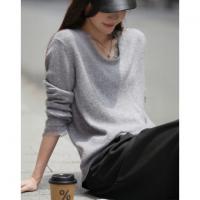 【舒暖绵羊毛】秋季静奢风拼接V领线衫温柔慵懒宽松针织衫女上衣