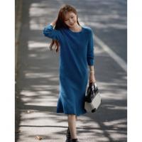 【智暖格调】2025冬慵懒风圆领鱼尾裙柔软舒适气质针织连衣裙女长款