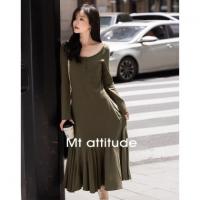 【气质大摆美人鱼】秋款 纯色百搭针织A摆针织连衣裙