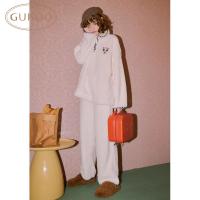 Gukoo/果壳睡衣冬季毛绒保暖新款迪士尼联名简约女士家居服套装D