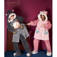 Gukoo/果壳情侣睡衣秋冬玛丽猫珊瑚绒男士家居服冬睡衣女冬套装D
