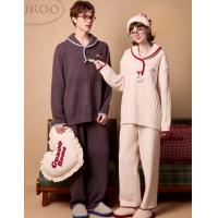 Gukoo/果壳情侣睡衣冬季迪士尼联名新款半边绒保暖女家居服套装D