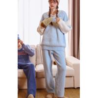 Gukoo/果壳情侣睡衣冬季半边绒保暖新款迪士尼联名女家居服套装D
