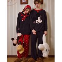 Gukoo果壳情侣睡衣冬女款红色新年睡衣迪士尼新款半边绒男家居服D