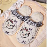 Gukoo/果壳拖鞋冬季加绒保暖新款玛丽猫联名女士居家棉拖鞋