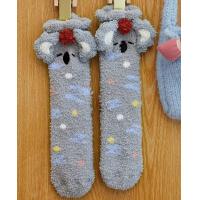 Gukoo/果壳中筒袜女冬季珊瑚绒地板袜保暖新款可爱考拉袜子