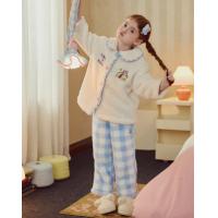 【小熊维尼系列】高品质睡衣女大童秋冬加绒加厚保暖亲子家居套装