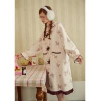 【国风系列】珊瑚绒睡衣女秋冬复古风系列蝴蝶满印居家套头款睡裙