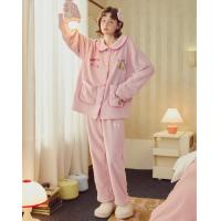 【小熊维尼系列】高品质睡衣女冬季加厚珊瑚绒舒适保暖家居服套装