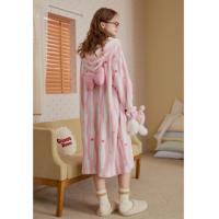 【超值捡漏】冬季珊瑚绒睡衣女厚款可外穿条纹甜美少女感家居睡袍