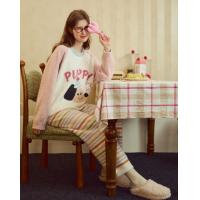 【轰轰小狗系列】睡衣女秋冬厚款雪尼尔半边绒少女家居服外穿套装