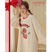 【轻红品系列】睡裙秋冬女加绒加厚小狗家居服本命年冬季红品睡裙