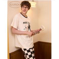 果壳（Gukoo）睡衣男夏季新款迪士尼系列卡通印花纯棉男士短袖家居服睡衣套装B 米奇男套装