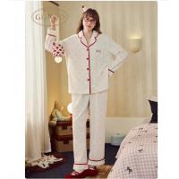 果壳（Gukoo）睡衣女冬季原创轰轰小狗毛绒保暖卡通翻领女家居服套装 雅士白