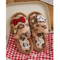 联名款拖鞋女秋冬毛毛拖鞋甜酷高级感豹纹可外穿踩屎感家居拖鞋