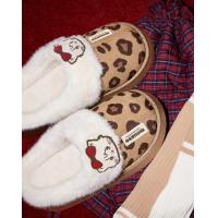 mikko系列雪地靴女秋冬豹纹款室内家用EVA厚底毛拖鞋女