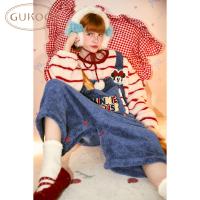 【Gukoo果壳】睡裙女士迪士尼联名卡通牛仔蓝连体裤加绒加厚家居服