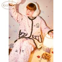 Gukoo果壳迪士尼联名夹棉家居服女睡衣小香风甜美可爱冬季