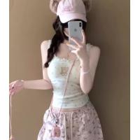 Gukoo/果壳女士背心夏季mikko联名新款带胸垫蕾丝边百搭背心