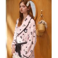 【KT联名】浴袍睡衣女秋冬牛奶绒甜美满印高级感晨袍家居服睡袍