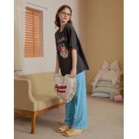 【100%纯棉】睡衣女春秋企鹅印花家居服外穿格纹高级感套装